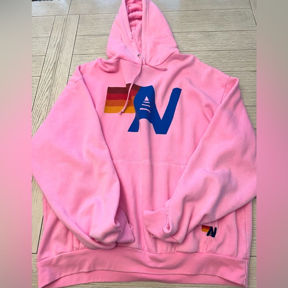 VGUC AVIATOR NATION NEON PINK RELAXED HOODIE SZ LARGE